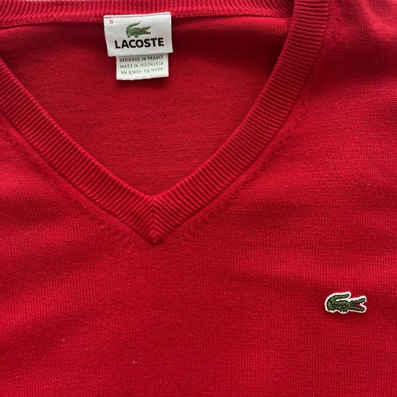 Red Vintage Lacoste Sweater — Size 5 - Picture 2 of 3